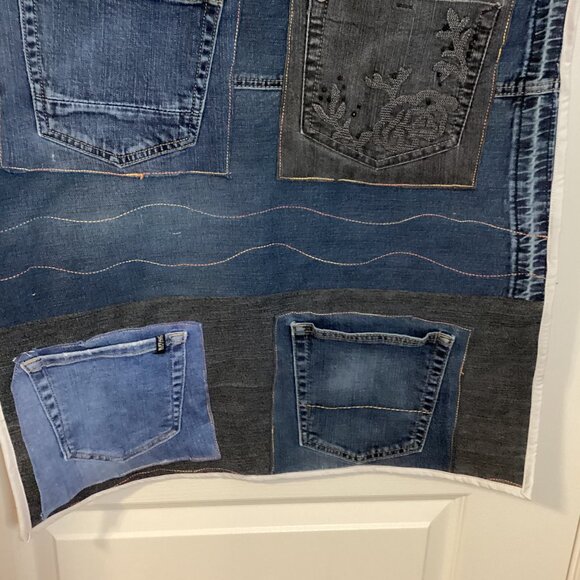 Denim Hanging Wall Organizer With Pockets Makeup Tools Bathroom Kitchen Storage - Picture 4 of 9